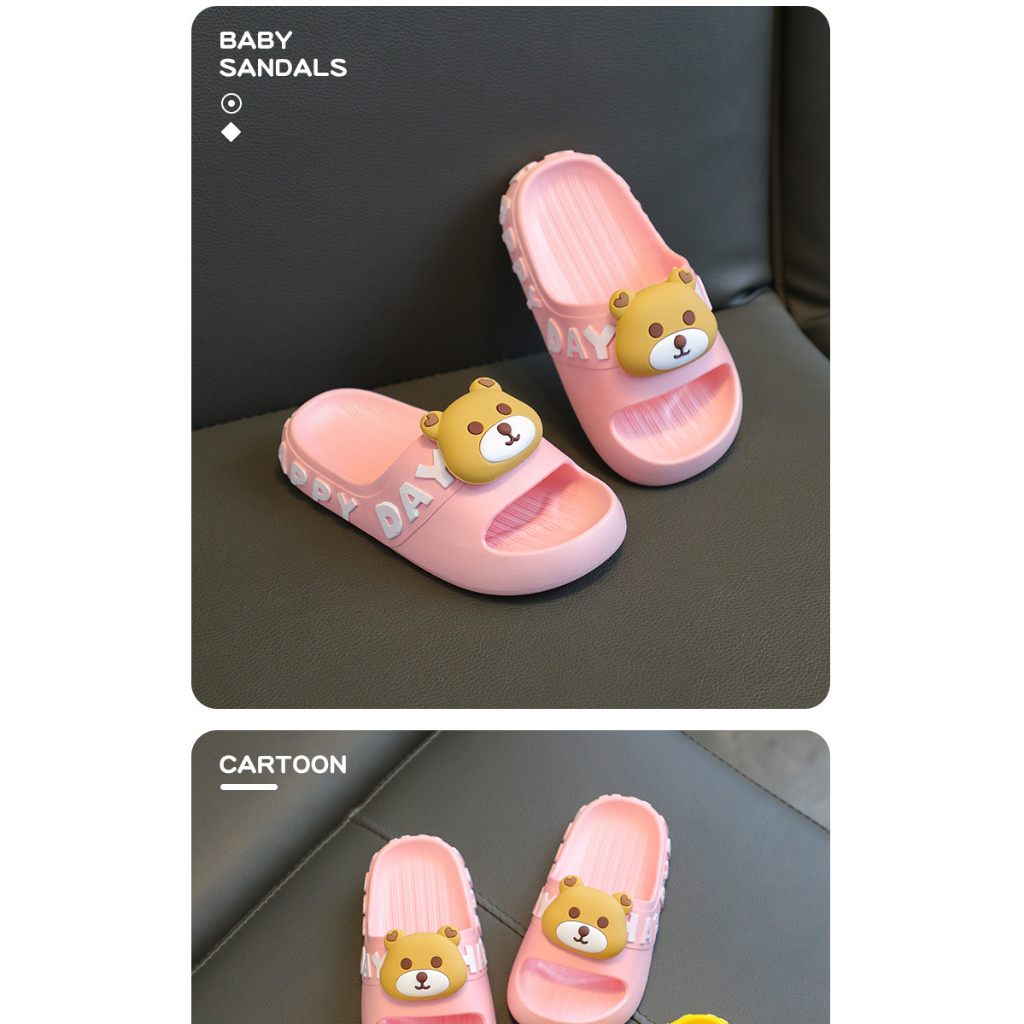 Sandal Selop Anak Laki-laki / Perempuan Motif Bear Bahan Karet SA007