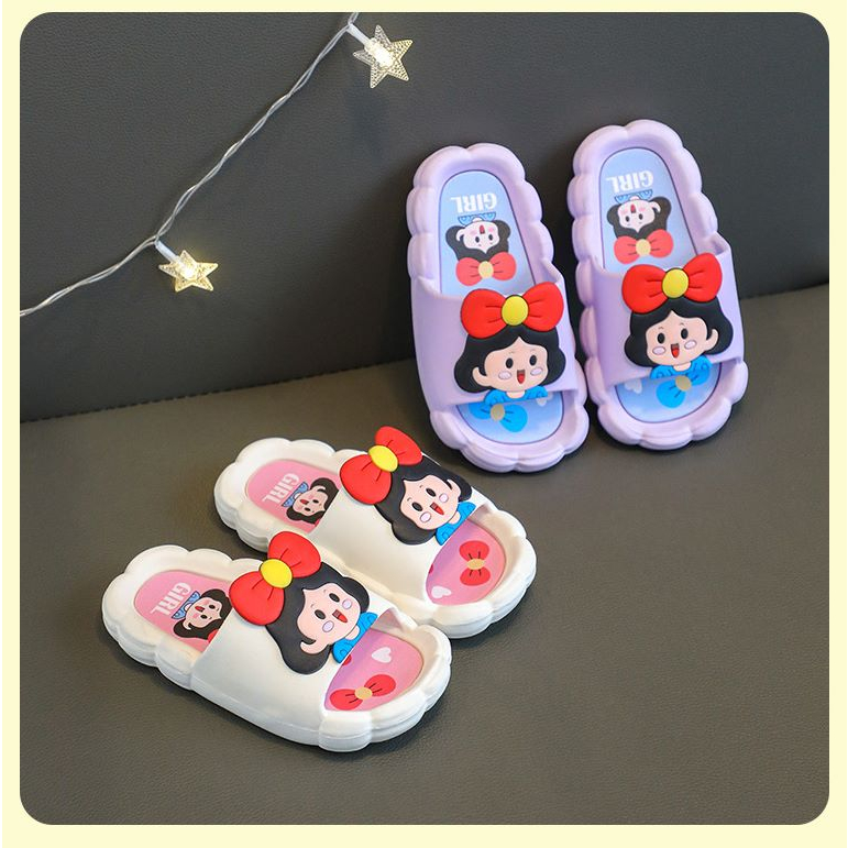 Sandal Selop Anak Perempuan Motif Karakter 3D Girl Bahan Karet SA009