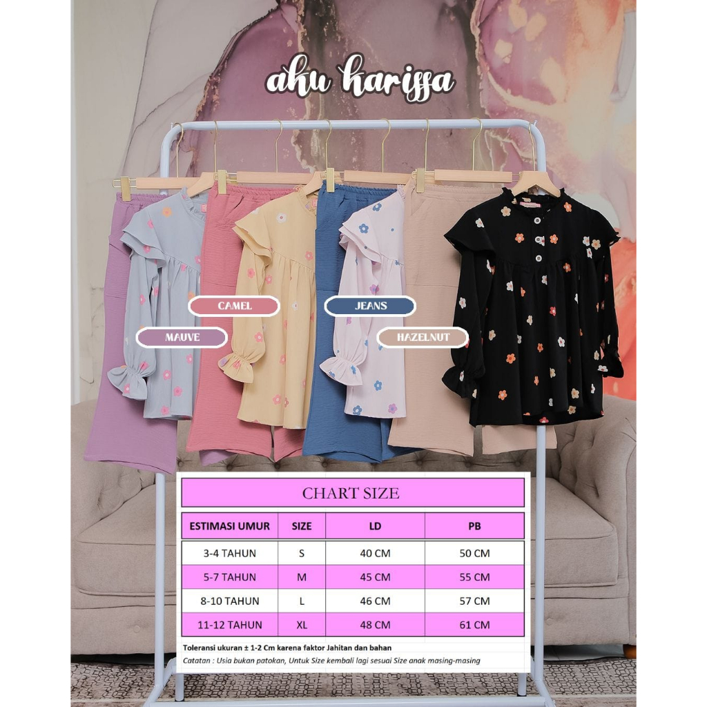 SETELAN PANDA//AZZAHRA//GAMIS ANAK / RENA RENI ORI AKU KARISSA