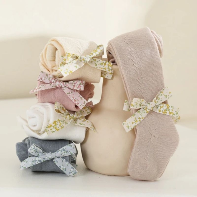 Legging Stocking Ribbon Baby Girl / Stocking Anak Bayi Perempuan