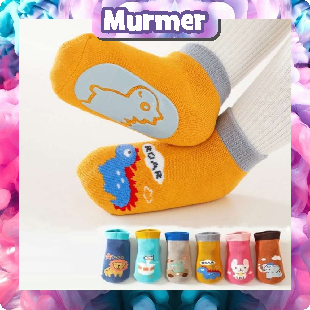 MurmerOfficial Kaos Kaki Anak Bayi Antislip Unisex Model Animal Gambar Timbul KK084