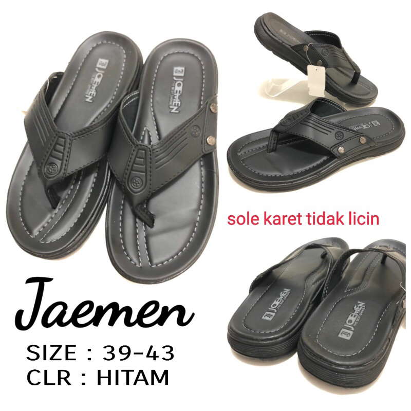 Sandal Japit Dewasa Pria Joemen The Best Choice Black One Colour 39-43 Sole Karet anti Sip