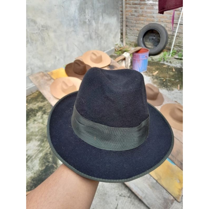 (khusus Ukuran besar 61 dan 62) Topi Laken Fedora Import 100% Wool, Topi Fendora, Topi Laken, Topi C