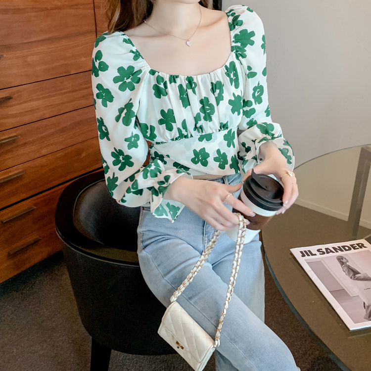 MOOGU ♡ Korea blouse floral fashion blouse wanita atasan