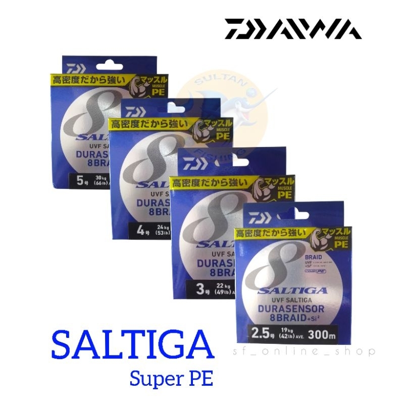 Senar Pancing PE DAIWA SALTIGA DURASENSOR X8 +Si² 300m #2.5, 3, 4, 5 Multi Color