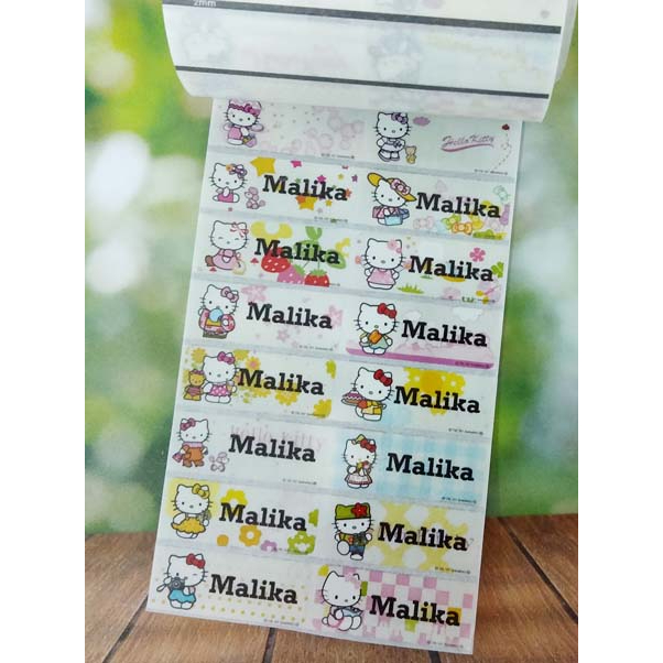 

Label Nama Import Waterproof HELLO KITTY TRANSPARANT