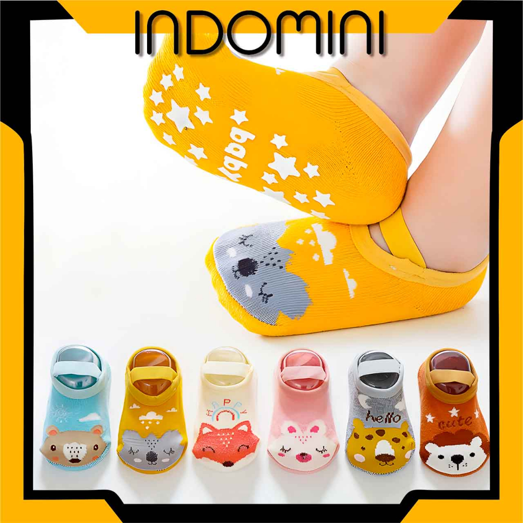 INDOMINI kaos kaki sepatu bayi Anti Slip kaus kaki sepatu bayi lucu KK078