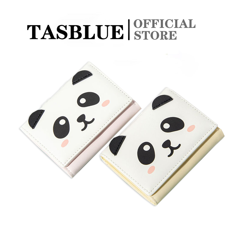 TASBLUE 2023 Dompet Pendek Panda Dompet Lipat Tipis Serbaguna D252 Paket Kartu Pelajar Dompet Koin Dompet Mini