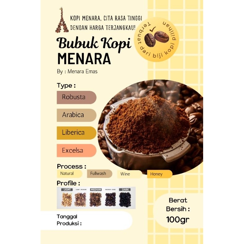 

Bubuk Kopi Robusta 100gr / Bubuk Kopi Robusta (commercial grade)