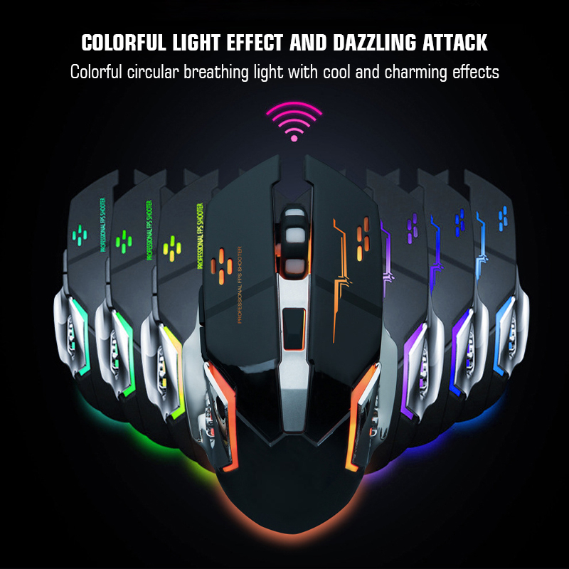 【COD】Viqoo Mouse Game MG01 Wireless Mouse 7 Color RGB Light Esport Mouse - T2