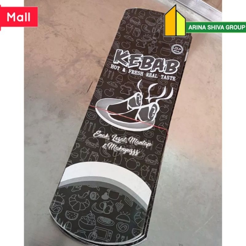 

100 LEMBAR KERTAS KEBAB TARIKAN UKURAN 24 × 9 CM HIGH QUALITY PAPER CRAFT TEBAL PRODUK TERBARU | KOTAK KEBAB KEKINIAN | DUS KEBAB VIRAL TIKTOK | KEMASAN KEBAB KEKINIAN | BOX KEBAB VIRAL | ARINA SHIVA GROUP 6116