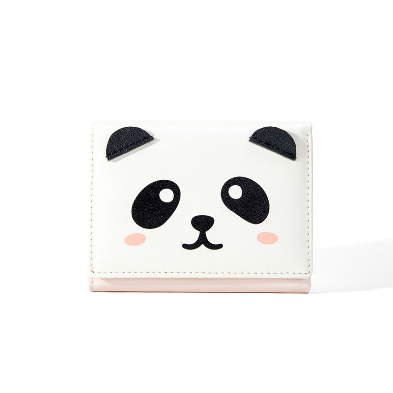 ASIN829 2023 Dompet Pendek Panda Dompet Lipat Tipis Serbaguna D252 Paket Kartu Pelajar Dompet Koin Dompet Mini