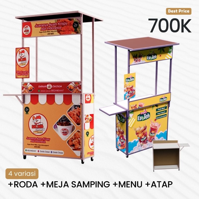 Booth Portable Rombong Lipat Gerobak Custom