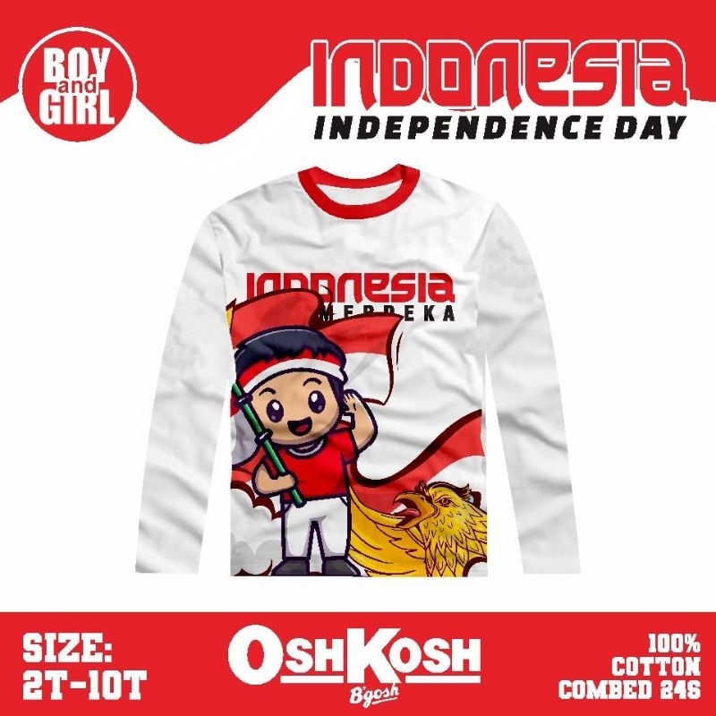 Kaos Anak lengan Panjang kemerdekaan 2-10T