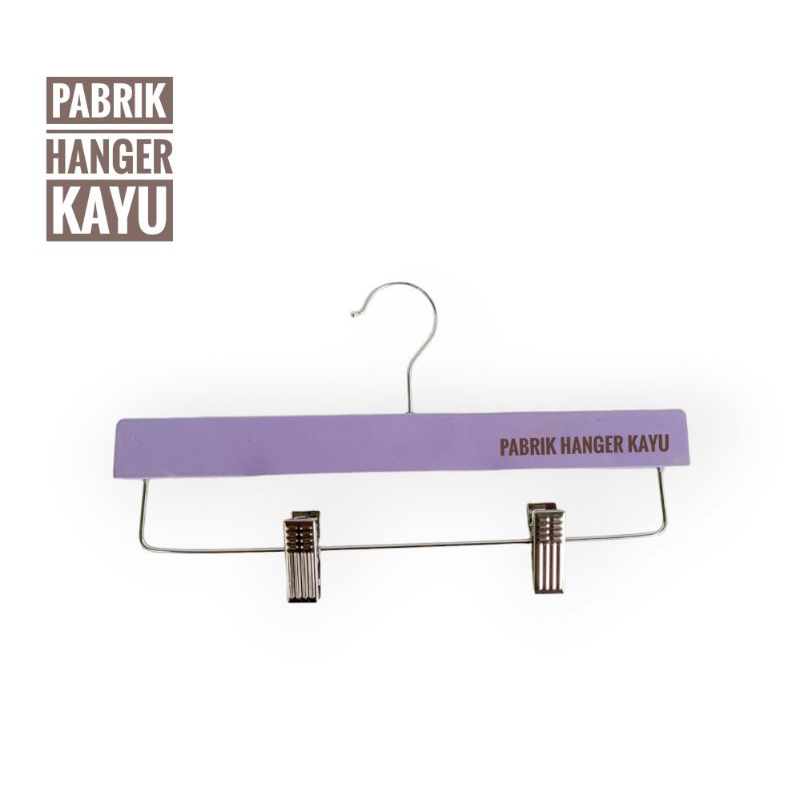 HANGER JEPIT CELANA ANAK UNGU PANJANG 32CM