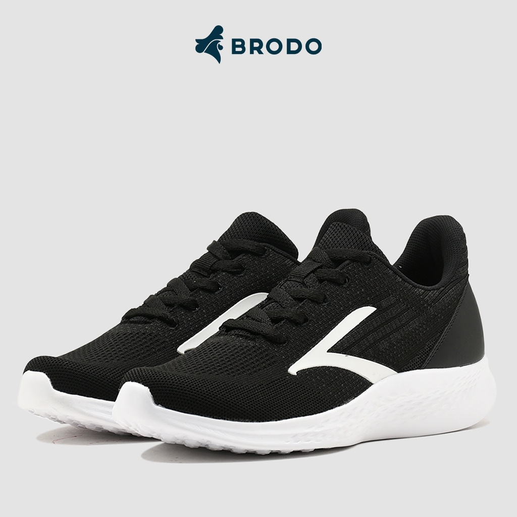 BRODO Active Dasher Black White Original Sepatu Sneakers Sport Pria