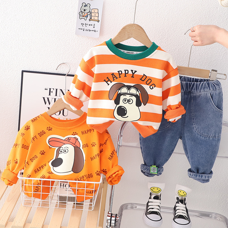 Setelan baju anak lakilaki Motif HAPPY DOG Import / Pakaian baby boy Premium usia 6 bulan -5 tahun