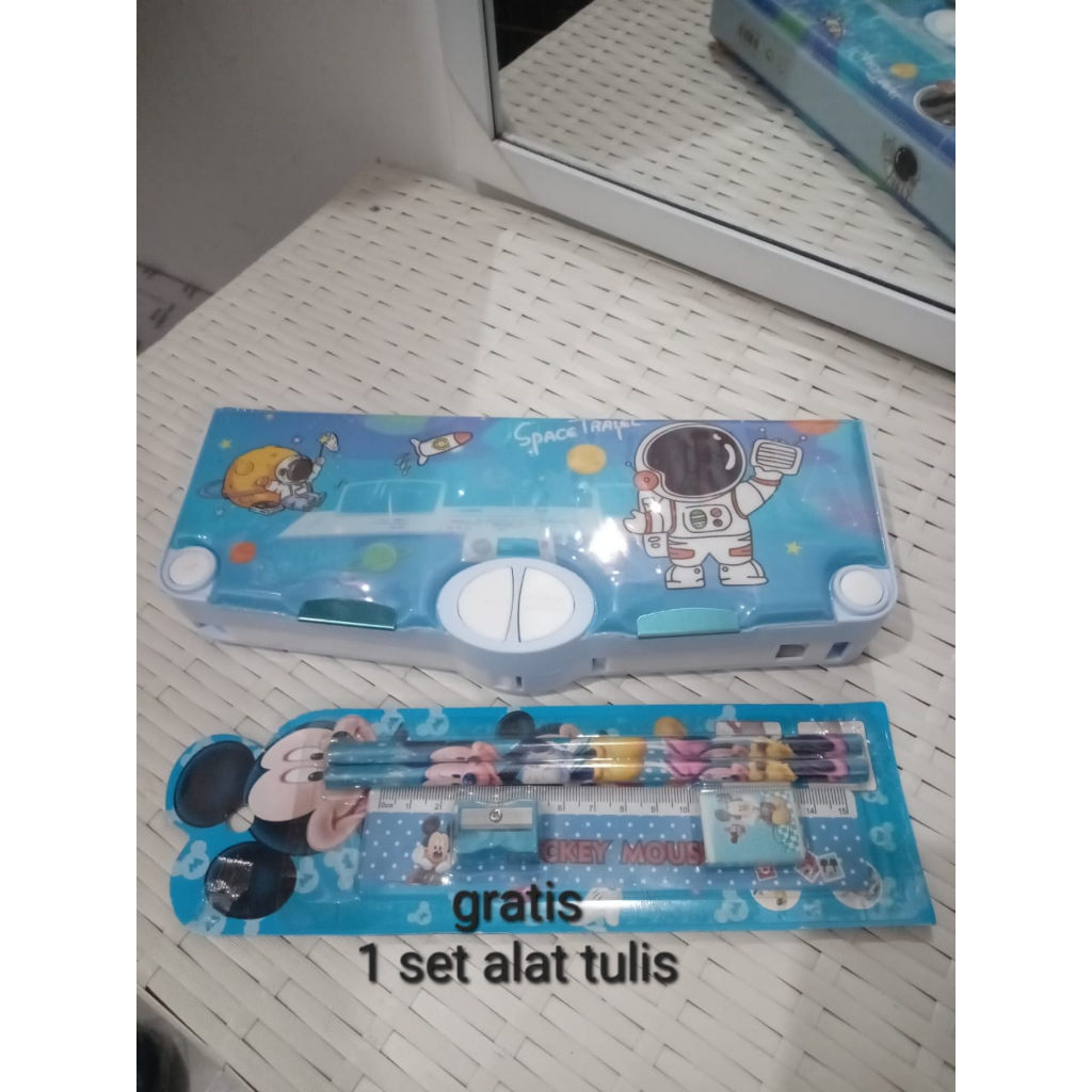 FREE GIFT Tempat Kotak Pensil Multifungsi - Kotak Pensil Serbaguna - Kotak pensil magnet - Tempat pensil unik