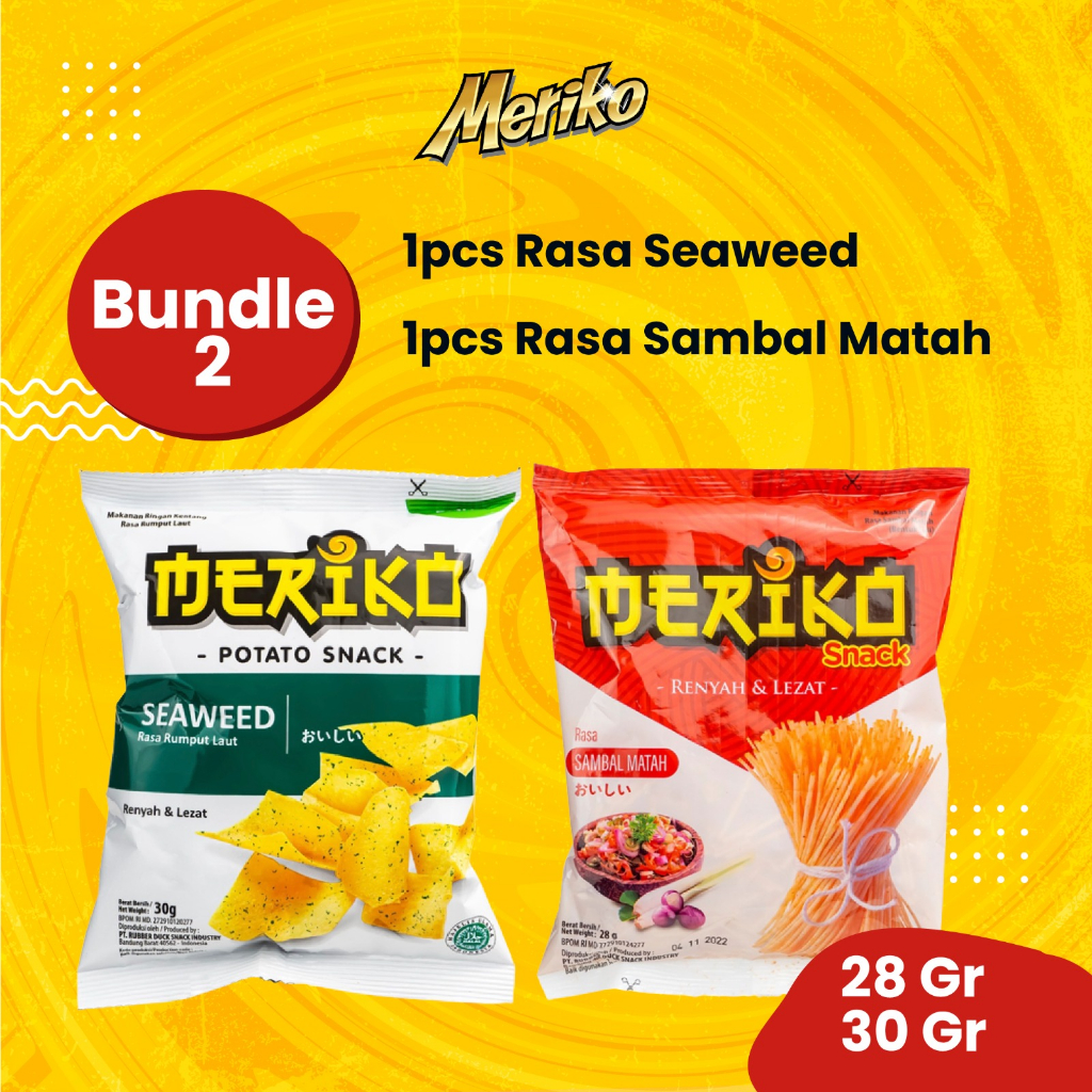 

Meriko Sambal Matah 28gr dan Seaweed 30gr Bundling 2 Cemilan Renyah dan lezat