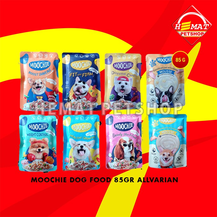 Makanan Basah Anjing Moochie Wet Dog Food Pouch Sachet 85 gram