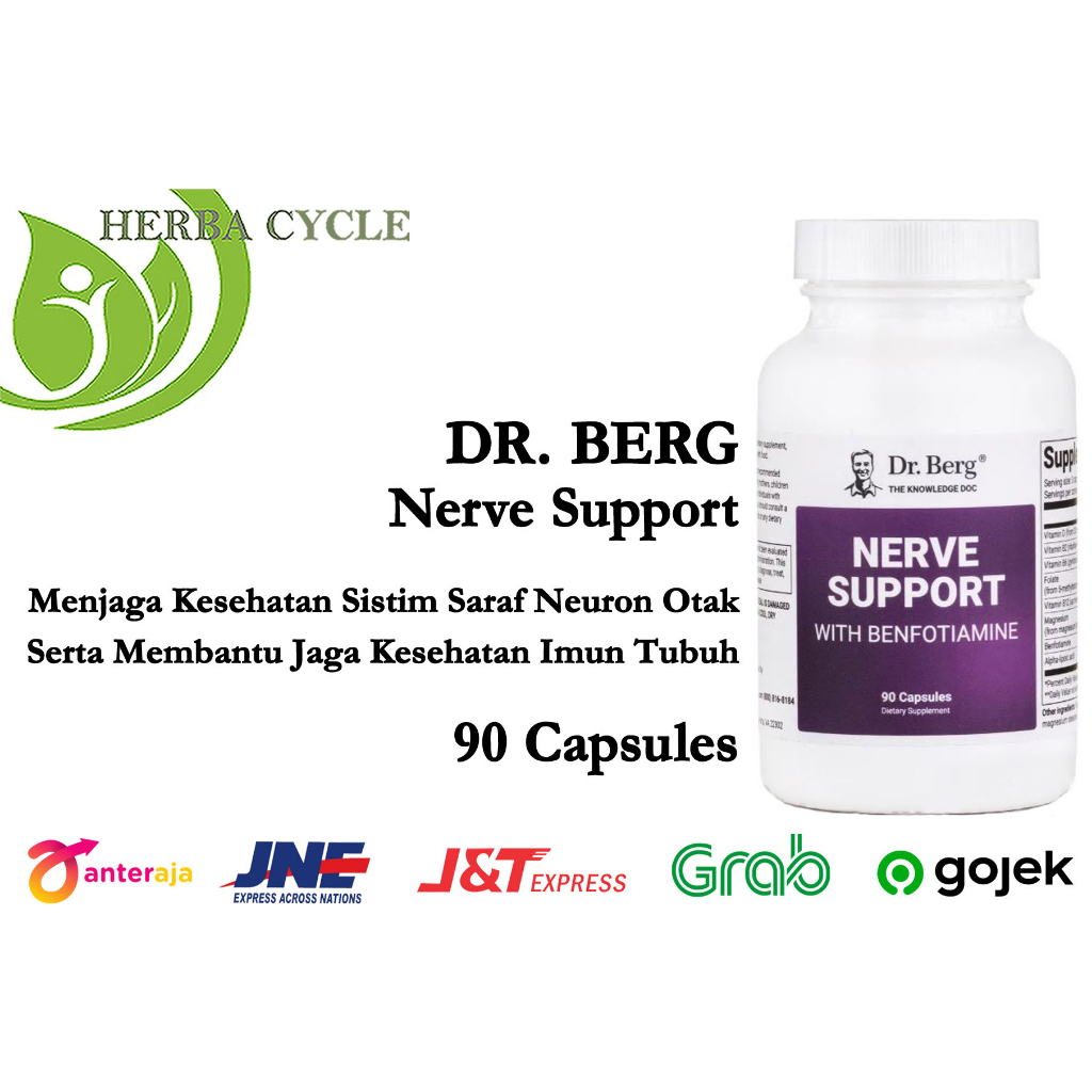 Dr Berg Nerve Support with Benfotiamine 90 Capsules Jaga Kesehatan Sistim Saraf Neuron ORI USA