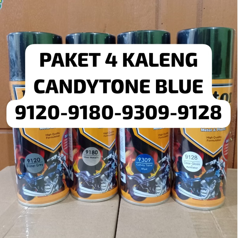 PAKET LENGKAP WARNA CANDYTONE 4 PCS DITON PREMIUM Pilok Cat Semprot Candy Tone (Epoxy - Met Silver - Candy Tone - Clear) 4pcs x 400ml