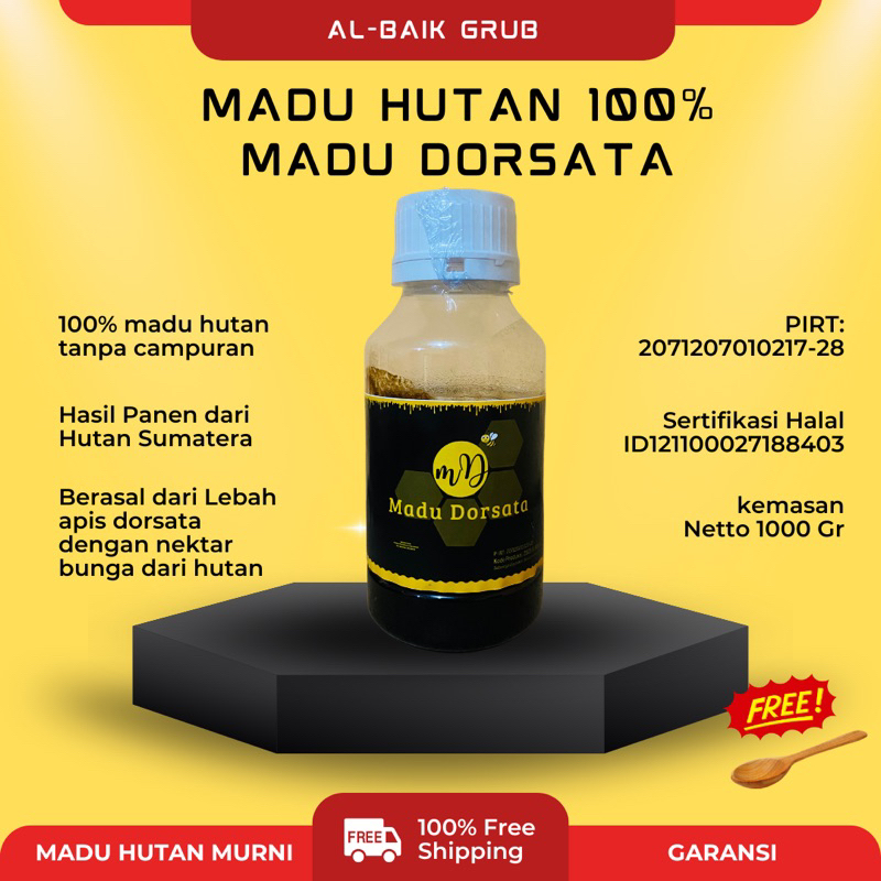 

Madu Dorsata 1000gram Madu Asli Madu Murni 100% Raw honey Free sendok madu