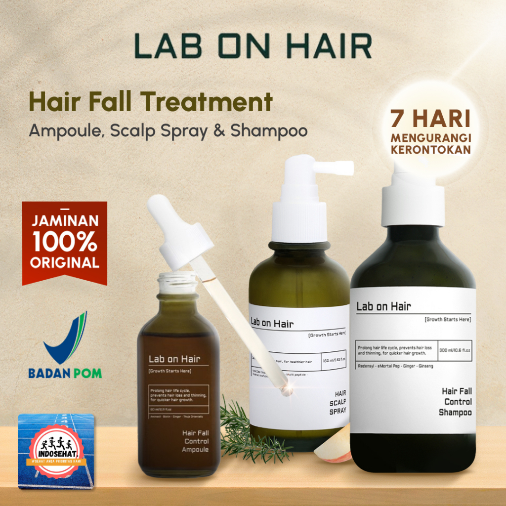 LAB ON HAIR Anti Hair Fall Shampoo Scalp Spray Ampoule Serum - Perawatan Kulit Kepala Rambut Rontok