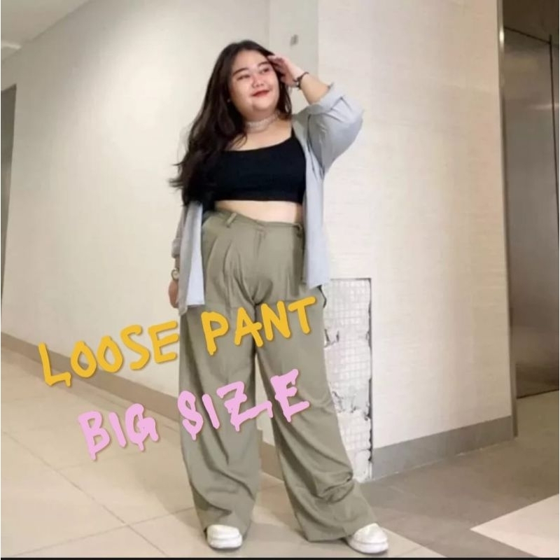 Loose Pants Trouser Jumbo (BIG SIZE) Wanita anti kusut/Celana Kulot jumbo Highwaist Wanita Bahan Jatuh Celana Kantor Formal