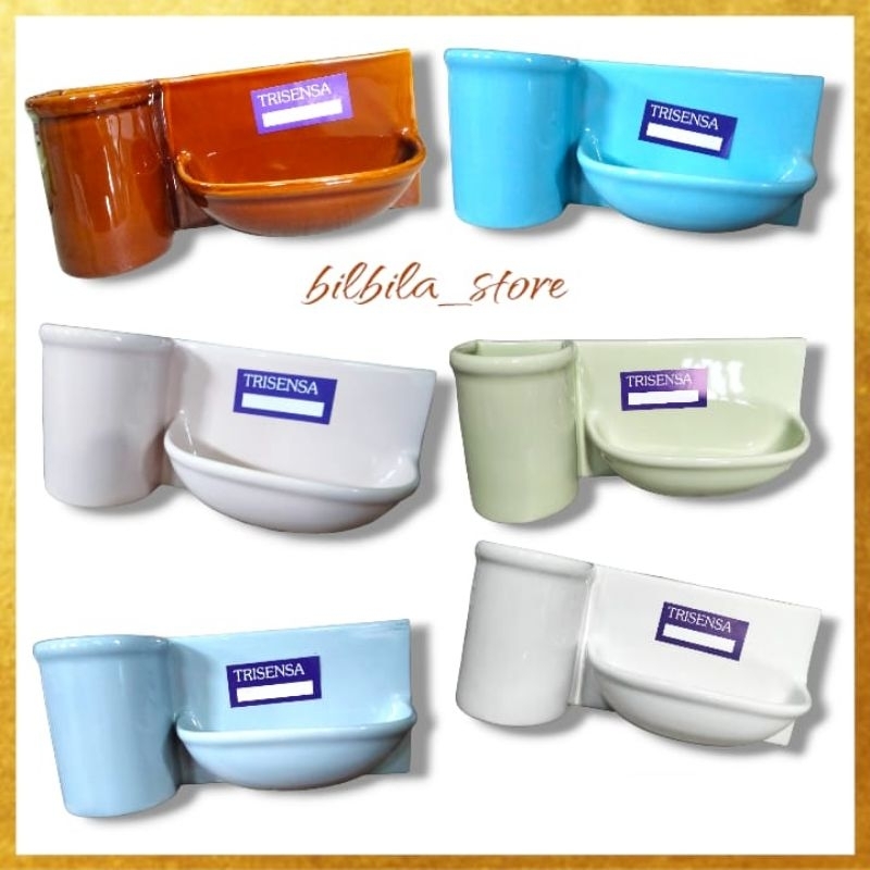 Tempat sabun keramik/ tempat sabun kamar mandi/ tempat sabun merk trisensa