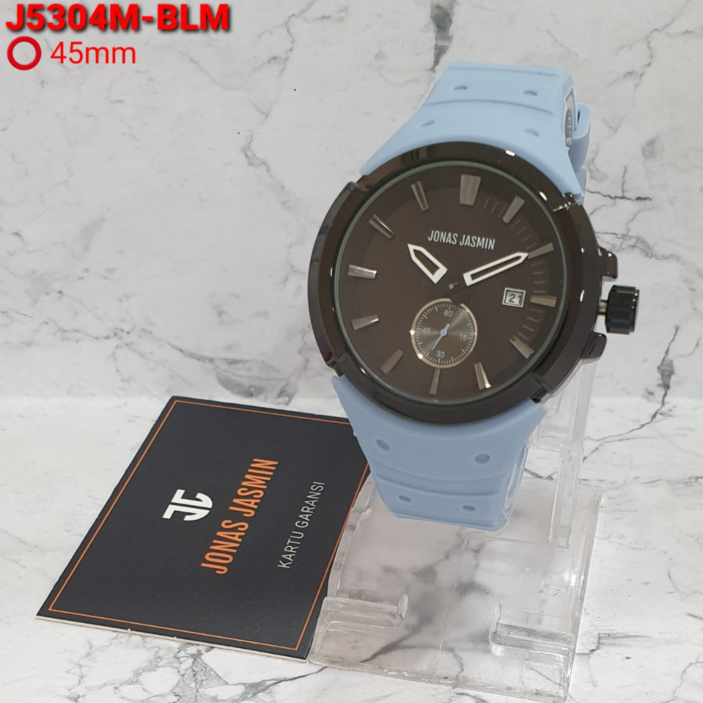 JAM TANGAN WANITA JONAS JASMIN HB004 CHRONO AKTIF TALI RUBBER TANGGAL AKTIF