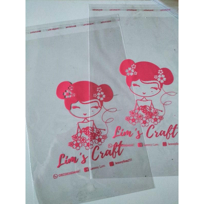 

opp sealer 20x30cm, sablon 1 warna 1 sisi