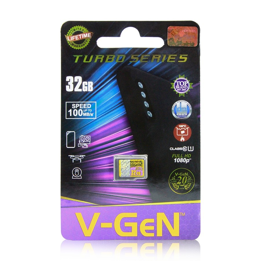 V-gen Micro SD Vgen 32GB Class 10 TURBO SERIES Memory Card