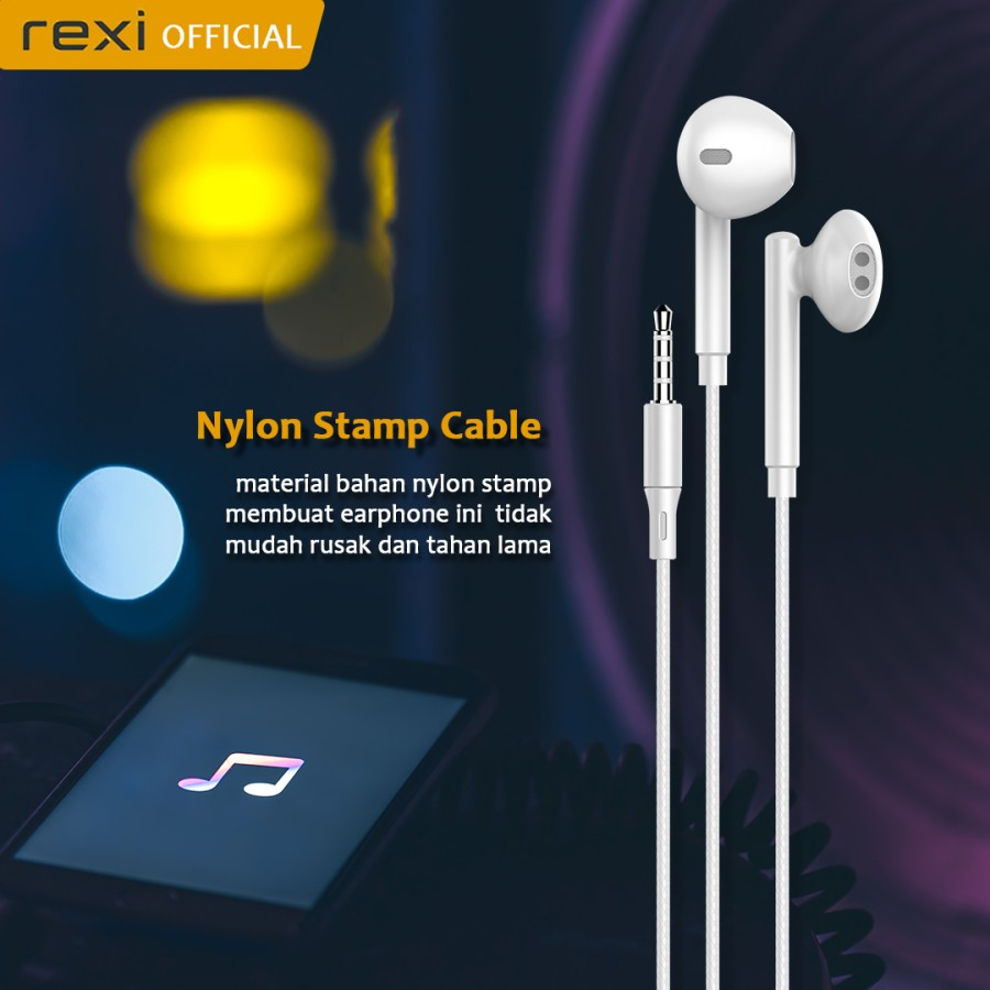 Rexi Semi In-Ear Wired Handsfree 3D Stereo Sound Super Bass Double Bas