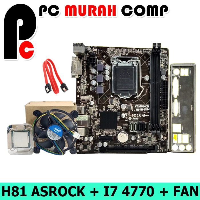 Motherboard H81 LGA 1150 plus Processor i7+fan/ Paket H181 Plus 4770