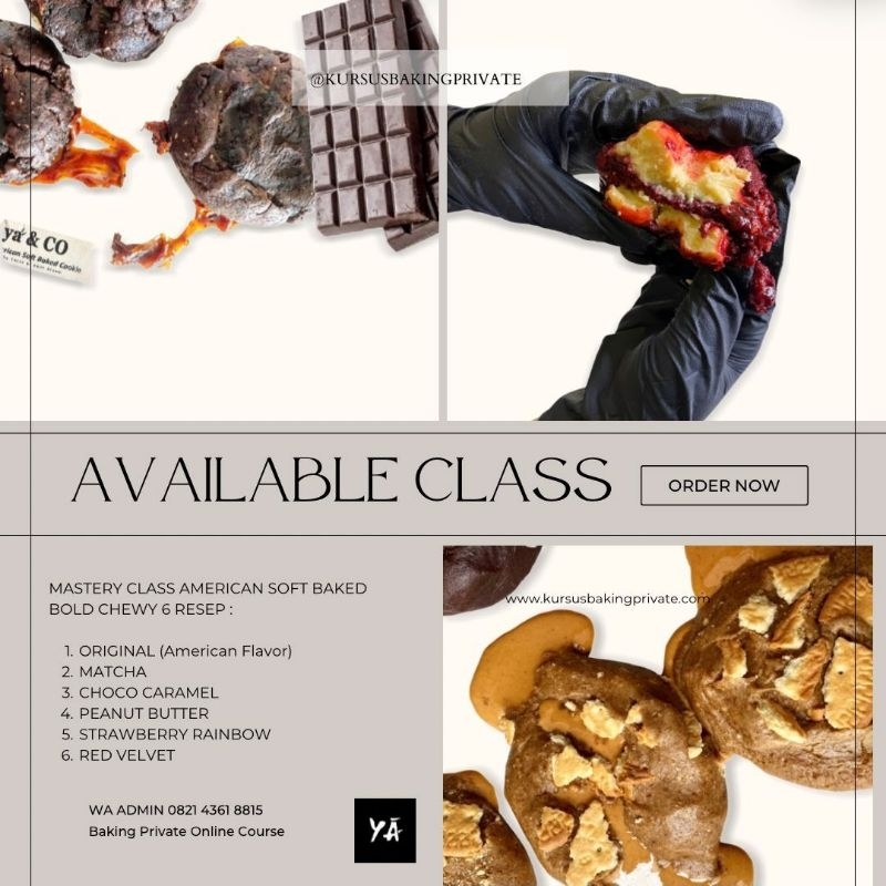 

KURSUS KUE AMERICAN SOFT BAKED COOKIE PRIVATE ONLINE COURSE