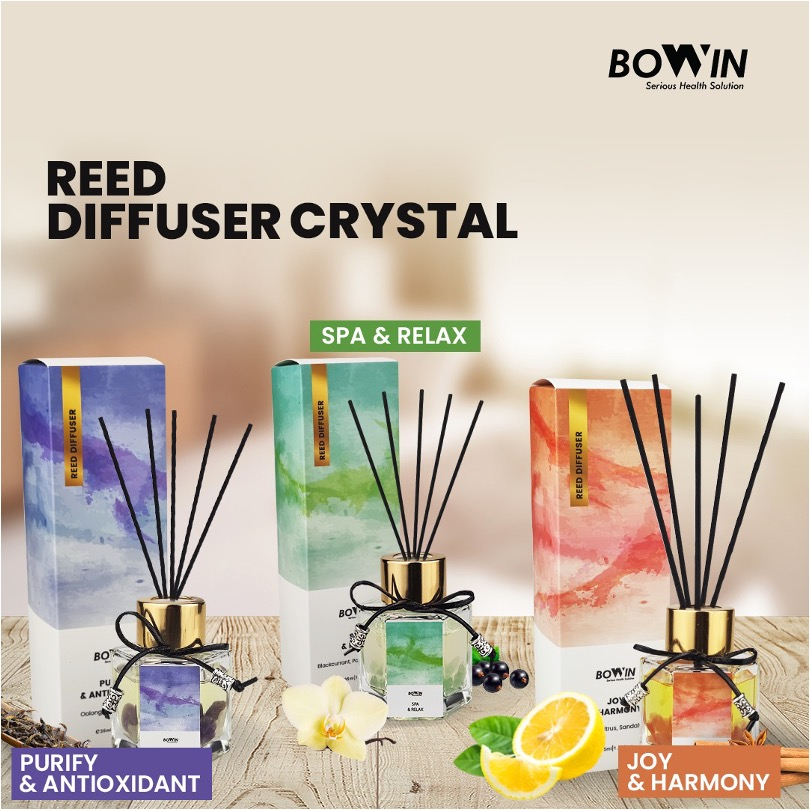 Bowin Reed Diffuser Crystal - Aromaterapi Pengharum Ruangan 100% Essential Oil