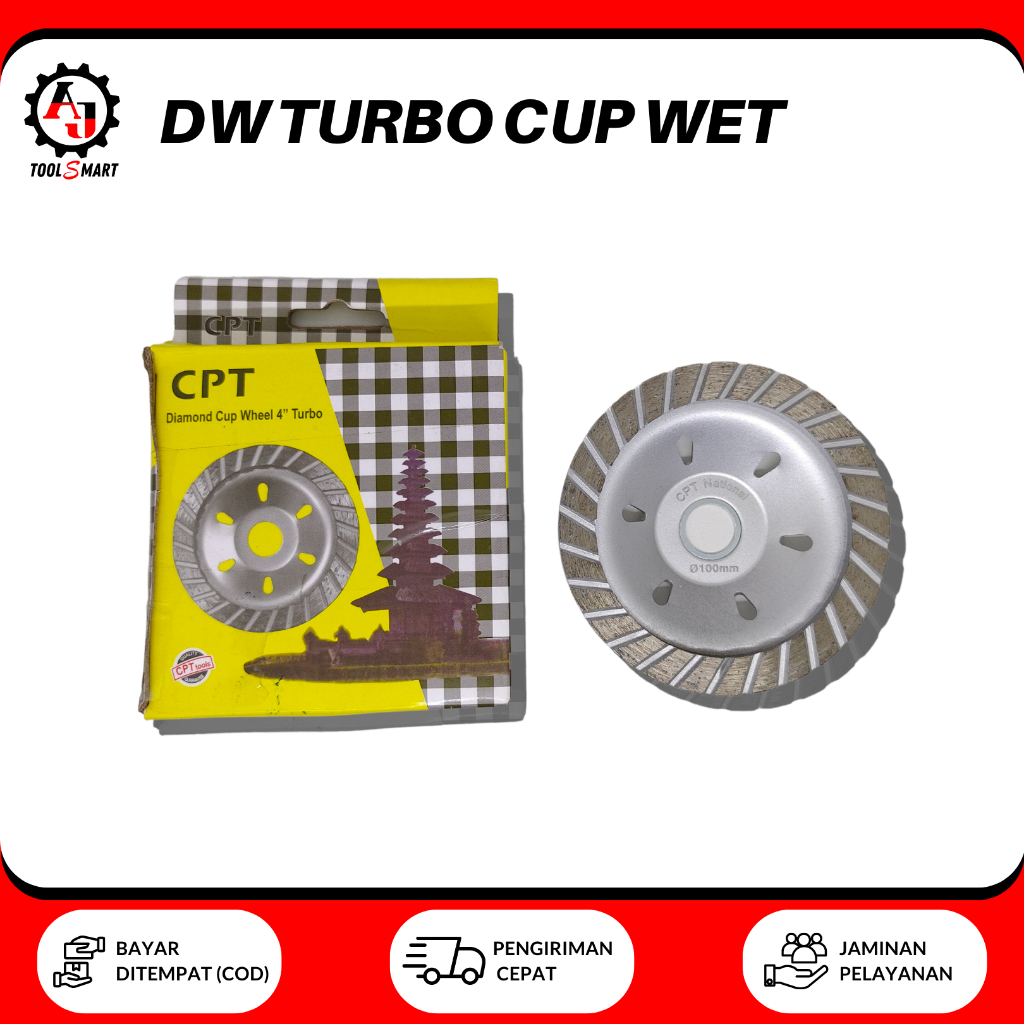 Diamond Wheel DW Turbo Cup Wet CPT National 3" 4" Pisau Potong Keramik Granit Marmer