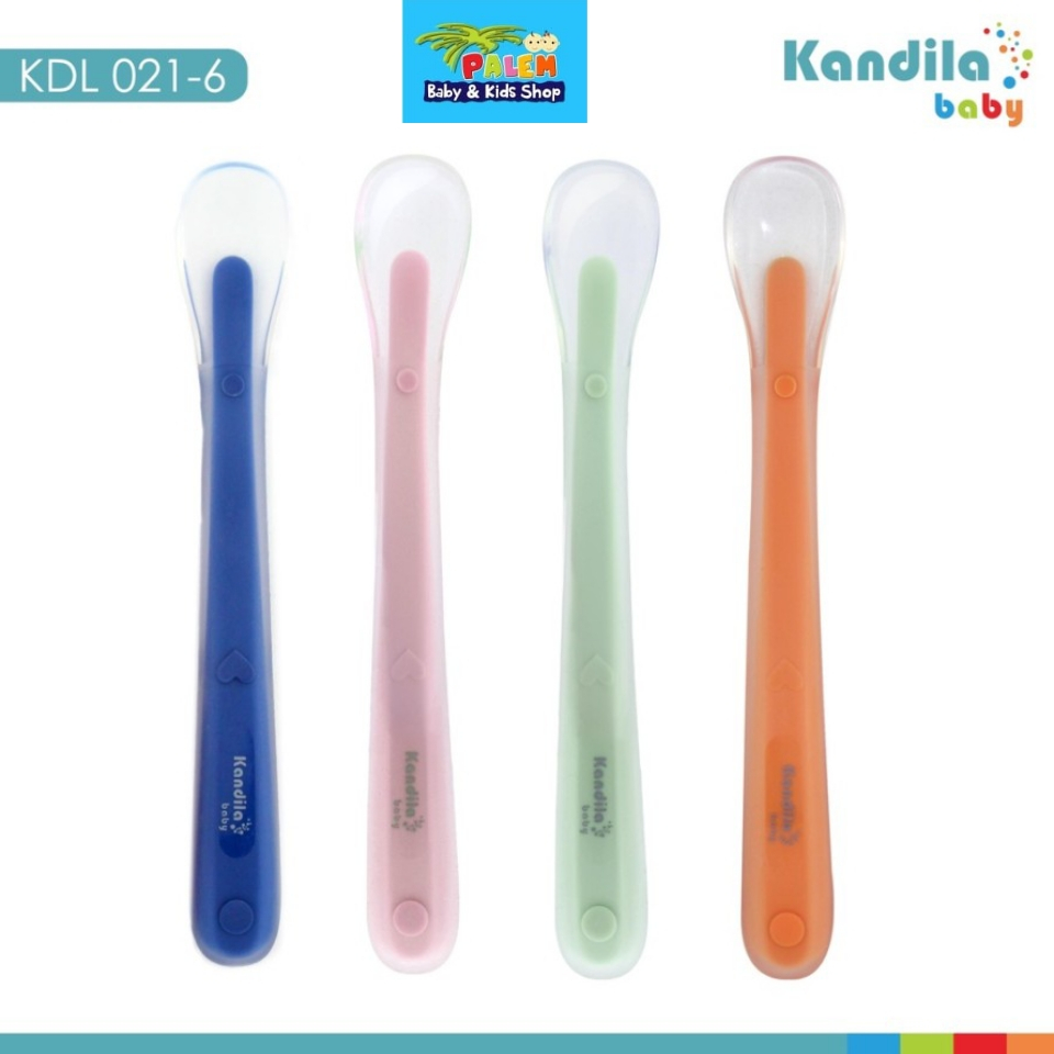 Kandila Baby Soft Spoon With Case KDL 021-6 Sendok Makan Silikon Bayi