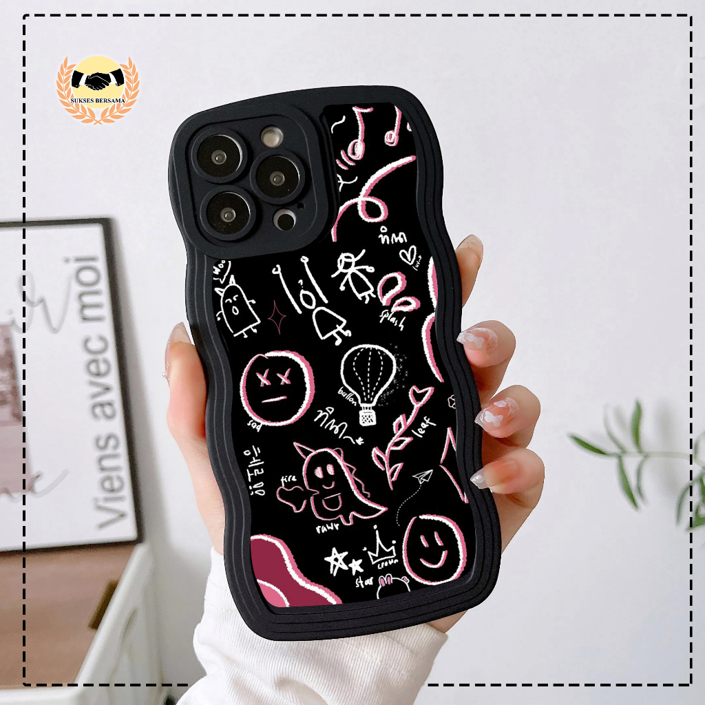 CUSTOM SOFTCASE WAVE GELOMBANG CUTE WALLPAPER FOR VIVO Y81 Y83 Y91 Y93 Y95 Y91C BSB0230