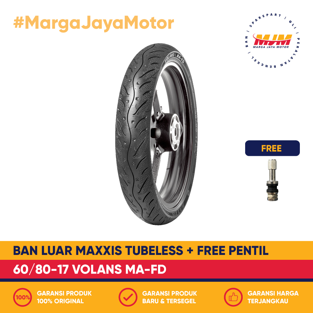 Ban Luar Maxxis Volans MA-FD 60/80-17 Tubeless Free Pentil