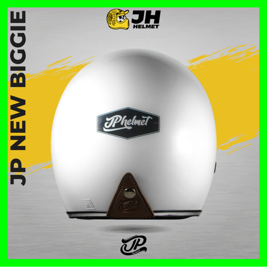 Helm Retro JP New Bigie Solid Pearl White | White Glossy | Helm JPX Retro Half Face | JUAL HELM