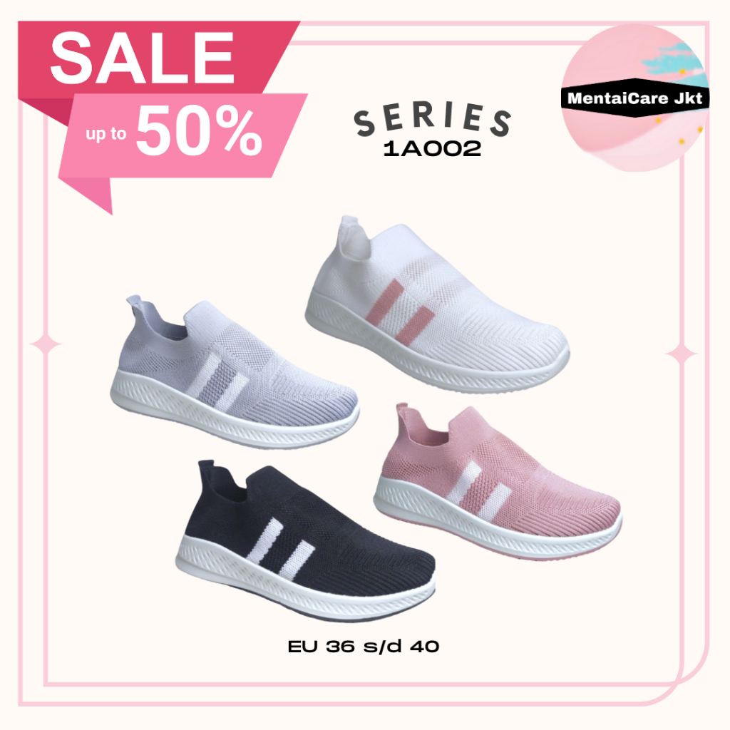 [A002] SEPATU OLAHRAGA SNEAKERS CASUAL TERBARU STYLE KOMBINASI POLOS PRIA WANITA BAHAN RAJUT SLIP ON BEST QUALITY REAL PICT