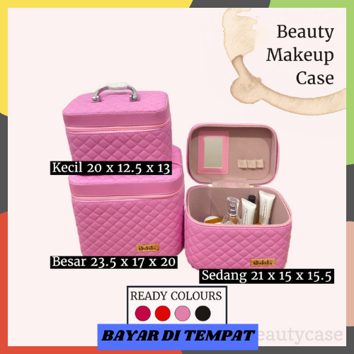 SS-B2183 Kotak kosmetik / Tempat Make Up Cermin / Beauty Case dengan 3 Ukuran ( 3 in 1 )