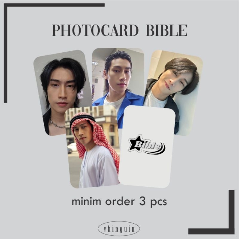 [minim 3 pcs] Unofficial Photocard Bible Wichapas Sumettikul Kinnporsche Thai Actor