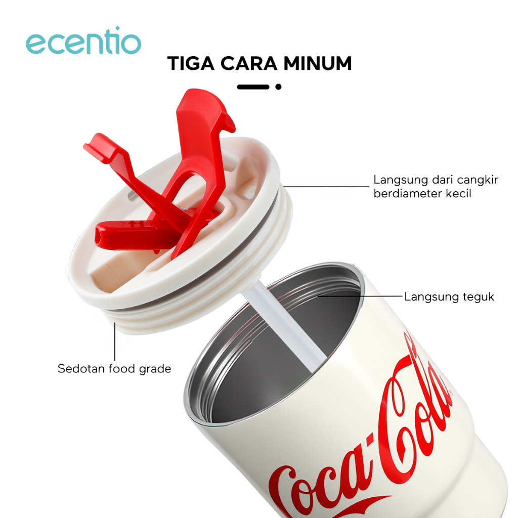 FOODI Coca-Cola Tumbler Coffee Cup Tumbler Mug 316 Stainless Cangkir Sippy Mug Travel Cangkir Kopi Mini