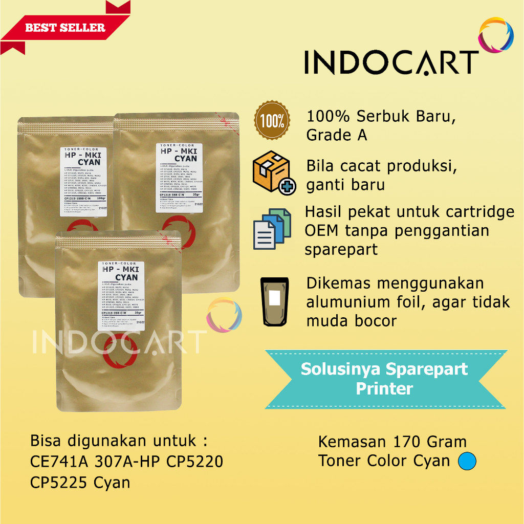 Serbuk Toner Warna Mitsubishi-307A-HP CP5220 CP5225-170gr