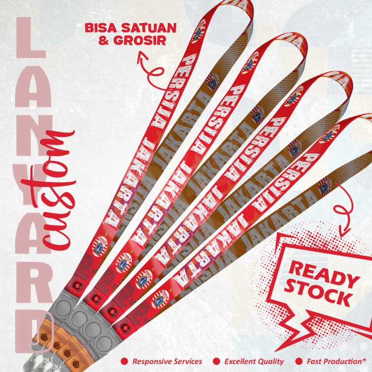 TALI LANYARD ID CARD PERSIJA  [ BISA SATUAN ]