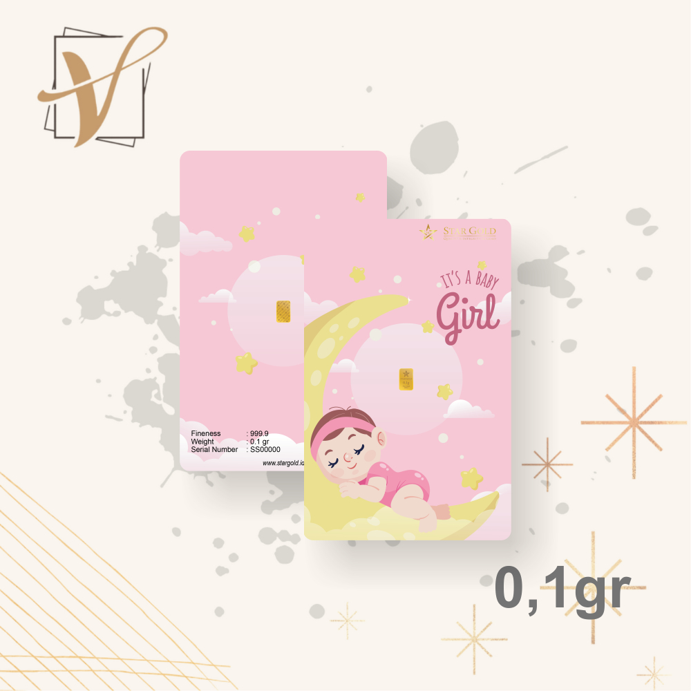 Logam Mulia Micro Gold  Star Gold Series Baby Girl 0.1gr