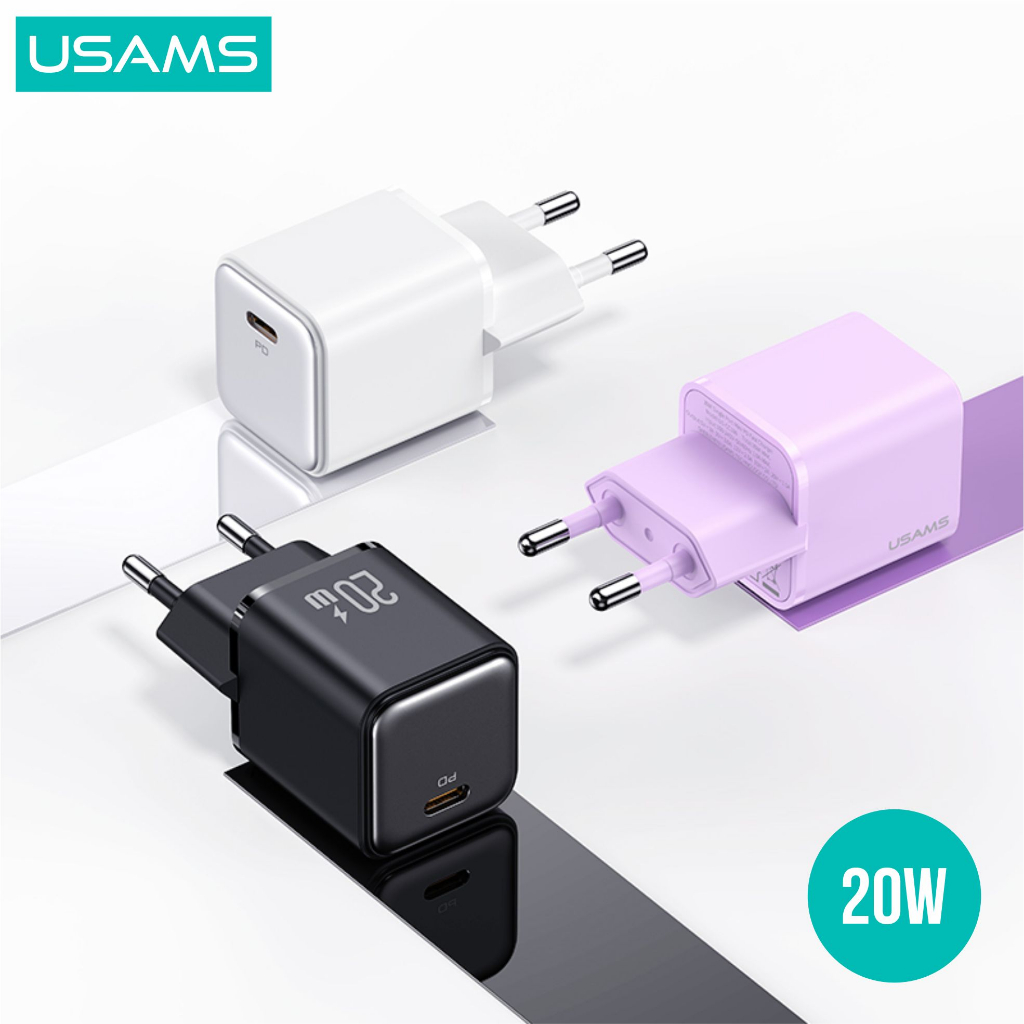 USAMS X-ron Adaptor Kepala Charger Fast Charger Single Port PD20W